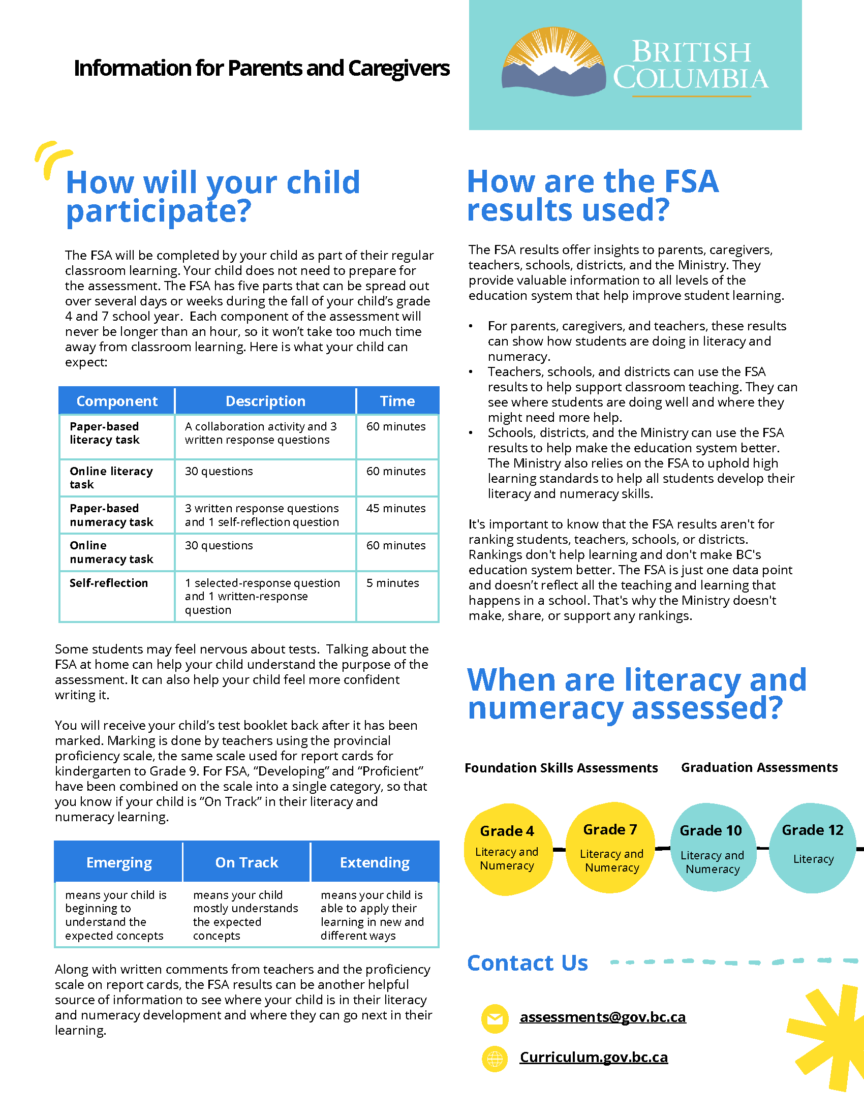 FSA Support for Parents and Caregivers Attachment